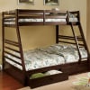 California Twin/Full Bunk Bed in Dark Walnut Finish by Furniture of America - FOA-CM-BK588EX - Image 2 of 0