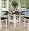 Raegan II 5 Piece Counter Height Dining Set in Antique White/Espresso Finish by Furniture of America - FOA-CM3197PT - Image 2 of 0