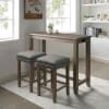 Caerleon 3 Piece Counter Height Dining Set in Wire-Brushed Gray/Gray Finish by Furniture of America - FOA-CM3474GY-PT-3PK - Image 1 of 0