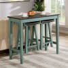 Elinor 3 Piece Bar Table Dining Set in Antique Teal/Gray Finish by Furniture of America - FOA-CM3475GR-PT-3PK - Image 2 of 0