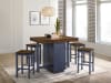 Azurine 5 Piece Counter Height Dining Set in Antique Dark Oak/Muted Blue Finish by Furniture of America - FOA-CM3493PT-5PK - Image 1 of 0