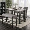 Brule 5 Piece Counter Height Dining Set with Gray Chairs by Furniture of America - FOA-CM3736PT-CM3736GY-PC - Image 1 of 0