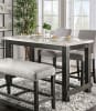 Brule 5 Piece Counter Height Dining Set with Light Gray Chairs by Furniture of America - FOA-CM3736PT-CM3736LG-PC - Image 2 of 0