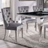 Neuveville 7 Piece Dining Room Set in Black/Chrome/Gray Finish by Furniture of America - FOA-CM3903BK-T - Image 2 of 0