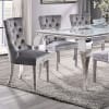 Neuveville 7 Piece Dining Room Set in White/Chrome/Gray Finish by Furniture of America - FOA-CM3903WH-T - Image 2 of 0