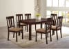 Topeka 7 Piece Rectangular Dining Room Set in Walnut and Beige by Furniture of America - FOA-NX3001T-7PC - Image 1 of 0