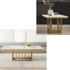 2 Piece Occasional Table in White Marble with Gold Finish Set by Homey Design - HD-06-OT - Image 1 of 0