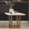 2 Piece Occasional Table in White Marble with Gold Finish Set by Homey Design - HD-06-OT - Image 3 of 0