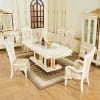 7 Piece Dining Room Set in Classic White and Gold by Homey Design - HD-1882-DT - Image 2 of 0