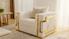 Contemporary Armchair in White and Gold Accents Finish by Homey Design - HD-2131-C - Image 3 of 0
