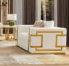 Contemporary Loveseat in White and Gold Accents Finish by Homey Design - HD-2131-L - Image 5 of 0