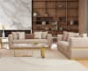 2 Piece Contemporary Living Room Set in Soft Neutral and Gold Accents Finish by Homey Design - HD-3181 - Image 1 of 0