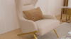 Contemporary Armchair in Soft Neutral and Gold Accents Finish by Homey Design - HD-3181-C - Image 3 of 0