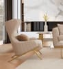 Contemporary Loveseat in Soft Neutral and Gold Accents Finish by Homey Design - HD-3181-L - Image 4 of 0
