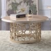 Contemporary Accent Chair in Beige Fabric and Metallic Gold Finish by Homey Design - HD-7006-C - Image 5 of 0