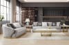 2 Piece Contemporary Living Room Set in Chic Gray Velvet and Gold-Tone Finish by Homey Design - HD-7008 - Image 1 of 0