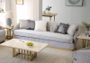 2 Piece Contemporary Living Room Set in Chic Gray Velvet and Gold-Tone Finish by Homey Design - HD-7008 - Image 2 of 0