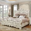 Classic Hand Carved Bed in Ivory Finish by Homey Design - HD-8008I-B - Image 1 of 0
