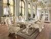 Victorian Carved Belle Silver Finish 7 Piece Dining Room Set by Homey Design - HD-8022-DT - Image 2 of 0