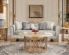 2 Piece Living Room Set in Gray Velvet with Gold Accent Finish by Homey Design - HD-9041 - Image 2 of 0