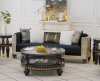 Sofa in Dark Fabric w/Silver and Gold Accents Finish by Homey Design - HD-9042-S - Image 2 of 0