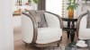 Sofa in Antique Dark Wood with Light Upholstery by Homey Design - HD-9043-S - Image 2 of 0