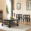 Sofa in Antique Dark Wood with Light Upholstery by Homey Design - HD-9043-S - Image 3 of 0