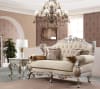 Metallic Silver with Antique Gold Trim Finish 2 Piece Living Room Set by Homey Design - HD-91633 - Image 5 of 0
