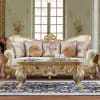 Luxury Leather Upholstered Sofa in Metallic Antique Gold Finish by Homey Design - HD-93630-S - Image 1 of 0