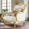 Luxury Leather Upholstered Sofa in Metallic Antique Gold Finish by Homey Design - HD-93630-S - Image 4 of 0