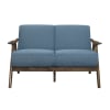 Damala Love Seat in Walnut & Blue by Home Elegance - HEL-1138BU-2 - Image 1 of 0
