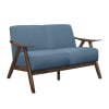 Damala Love Seat in Walnut & Blue by Home Elegance - HEL-1138BU-2 - Image 2 of 0