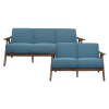 Damala Love Seat in Walnut & Blue by Home Elegance - HEL-1138BU-2 - Image 3 of 0