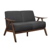 Damala Love Seat in Walnut & Dark Gray by Home Elegance - HEL-1138DG-2 - Image 2 of 0