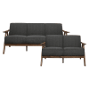 Damala Love Seat in Walnut & Dark Gray by Home Elegance - HEL-1138DG-2 - Image 3 of 0
