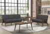 Damala Love Seat in Walnut & Dark Gray by Home Elegance - HEL-1138DG-2 - Image 4 of 0