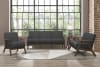 Damala Love Seat in Walnut & Dark Gray by Home Elegance - HEL-1138DG-2 - Image 5 of 0