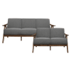 Damala Love Seat in Walnut & Gray by Home Elegance - HEL-1138GY-2 - Image 3 of 0