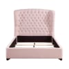 Cameo Wingback Upholstered Queen Bed in Pink Chenille Fabric by Home Elegance - HEL-1308PN-1 - Image 3 of 0