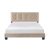 Newberry Queen Platform Bed in Light Brown Velvet Fabric by Home Elegance - HEL-1350BR-1 - Image 2 of 0
