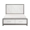 Rowan Footboard Storage 6 Piece Queen Bedroom Set in Ivory and Gray Finish by Home Elegance - HEL-1366 - Image 3 of 0