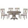 Cardano 5 Piece Round Table Dining Set in Driftwood Light Brown by Home Elegance - HEL-1689BR-54-5 - Image 2 of 0
