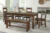 Jerrick 5-Piece Rectangular Dining Room Set in Burnished Brown Finish by Home Elegance - HEL-1957-79-5 - Image 1 of 0