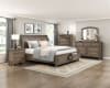 Bethel Queen Platform Bed with Footboard Storage in Antique Brown Finish by Home Elegance - HEL-2259BR-1 - Image 3 of 0