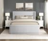 Carmel Full Platform Bed in Textured Fabric Upholstery by Home Elegance - HEL-2396LGF-1 - Image 2 of 0