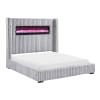 Fitzroy Upholstered Queen Panel Bed with Electric Fireplace in Espresso Finish by Home Elegance - HEL-2411 - Image 4 of 0