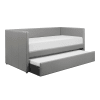 Adra Contemporary Daybed with Pull-Out Trundle in Gray Faux Leather by Home Elegance - HEL-4949GY - Image 1 of 0