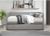 Adra Contemporary Daybed with Pull-Out Trundle in Gray Faux Leather by Home Elegance - HEL-4949GY - Image 3 of 0