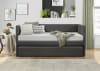 Vining Daybed with Pull-Out Trundle in Dark Gray Fabric by Home Elegance - HEL-4975 - Image 2 of 0