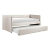 Trudy Twin Daybed with Trundle in Beige Fabric by Home Elegance - HEL-4987BE - Image 4 of 0